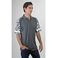 Short Sleeve Tri-Color Contrast Striped Sleeve Trim Piping Side Shirt
